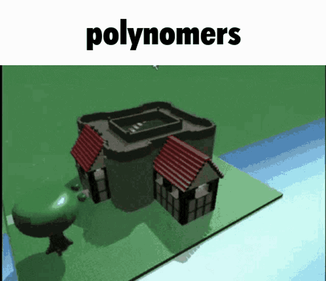 a 3d model of a house with the word polynomers on top of it