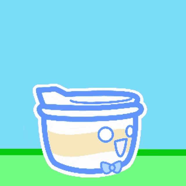 a cartoon drawing of a bowl with the word gm written on it