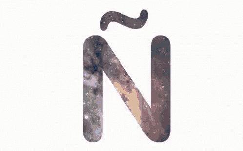 the letter n is covered in a galaxy .