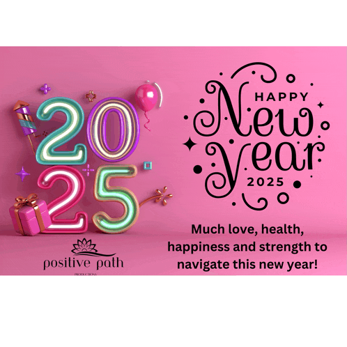 a pink background with the words " happy new year 2025 " on it
