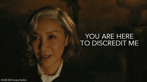 You Are Here To Discredit Me Joyce Reynolds GIF - You Are Here To Discredit Me Joyce Reynolds Michelle Yeoh GIFs