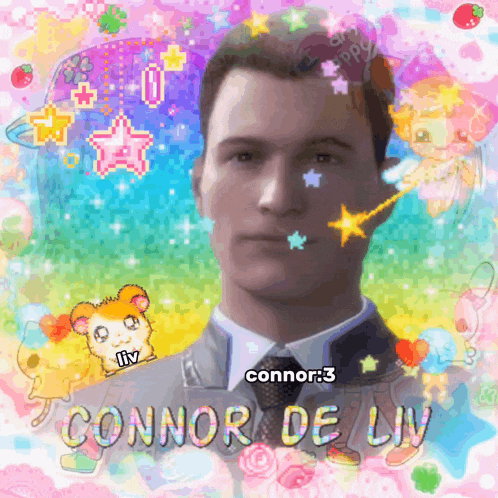 a picture of a man with the name connor de liv on the bottom