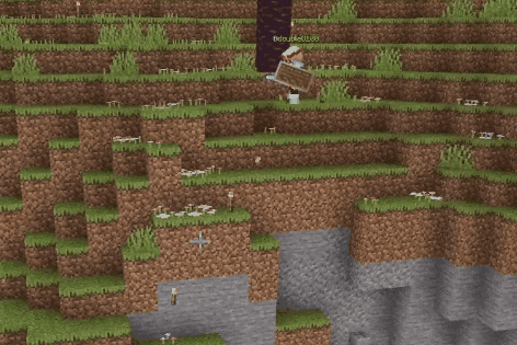 a screenshot of a minecraft game shows a person named double0160