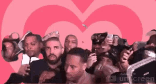 Drake Cheering Drake Pink Heart GIF
