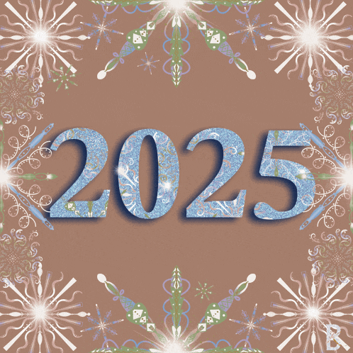the number 2025 is on a brown background