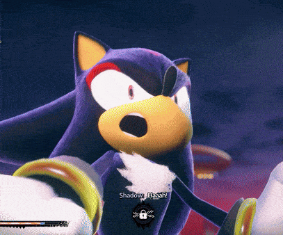a video game screen shows sonic the hedgehog and says shadow