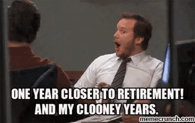 a man in a suit and tie is sitting at a desk with his mouth open and a meme .