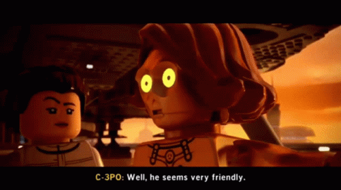 Lego Star Wars C3p0 GIF - Lego Star Wars C3p0 Well He Seems Very Friendly GIFs