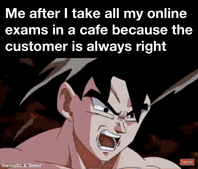 a cartoon of a man with a caption that says me after i take all my online exams