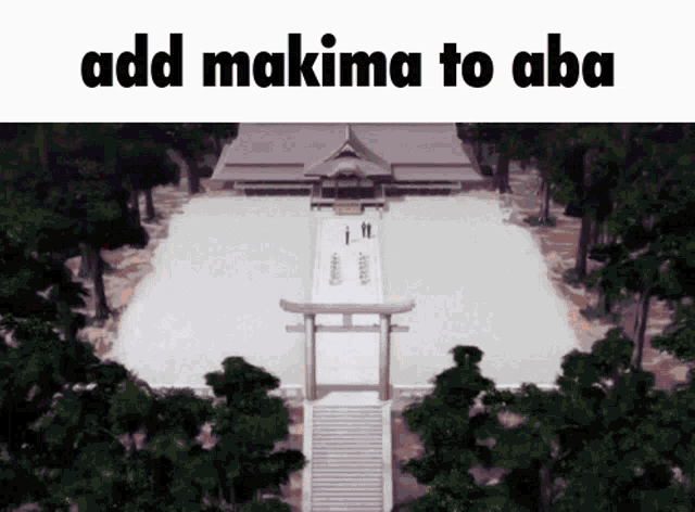 a picture of a temple with the words add makima to aba above it