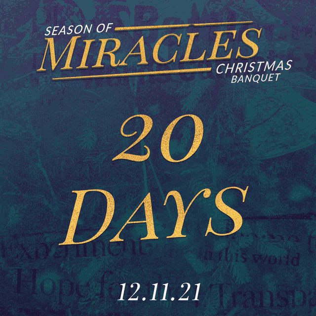 a poster that says season of miracles christmas banquet on it