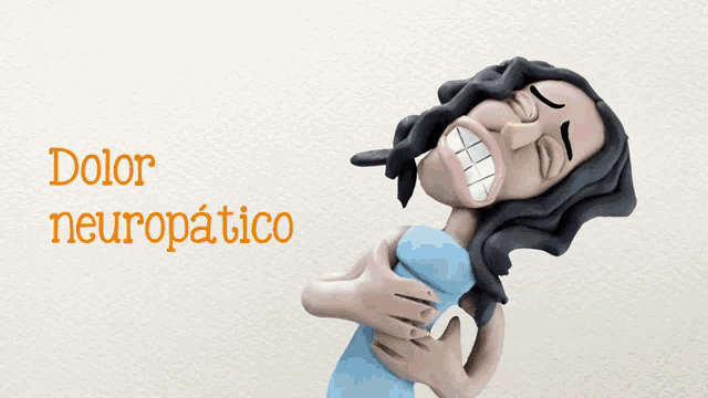 a cartoon of a woman with her mouth open and the words dolor neuropactico below her