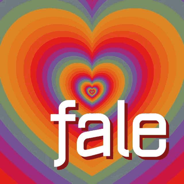 a colorful heart with the word fale in white