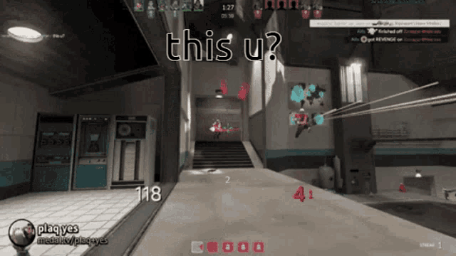 a screenshot of a video game with the words this u