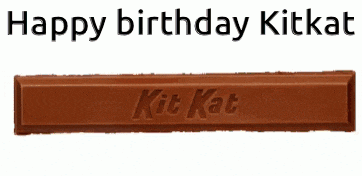 a happy birthday kitkat bar with a bite taken out