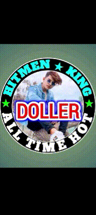a picture of a man in a circle with the word doller on it