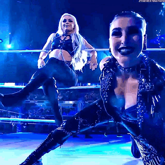 two women in a wrestling ring with the hashtag #thenextbig thing on the bottom right