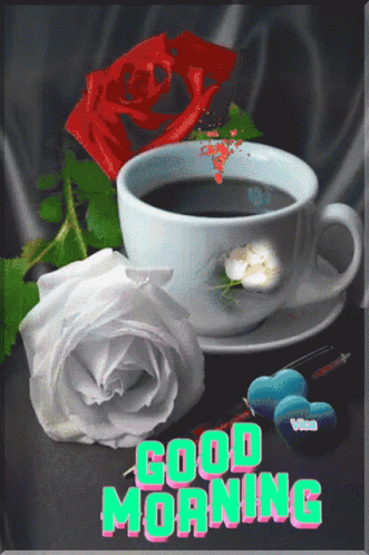 Good Morning Coffee GIF - Good Morning Coffee Roses GIFs