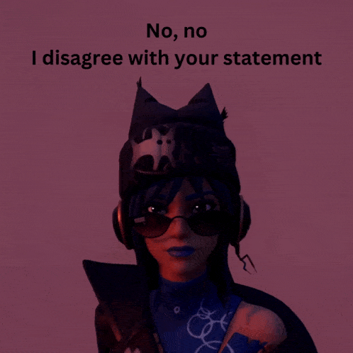 a picture of a girl with headphones and a hat that says no i disagree with your statement
