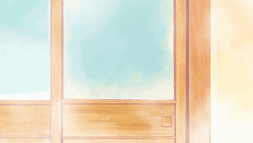 a cartoon panda is peeking out of a door