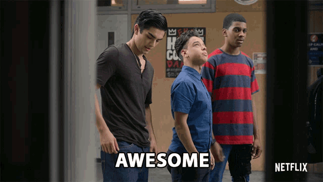 a netflix ad shows three boys standing next to each other