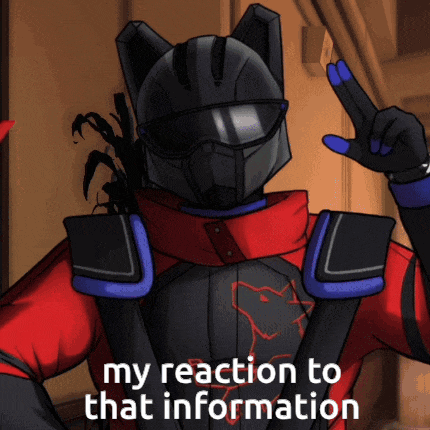 a cartoon character with the words my reaction to that information on the bottom