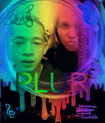 a picture of a boy and a girl with the word plur written on it