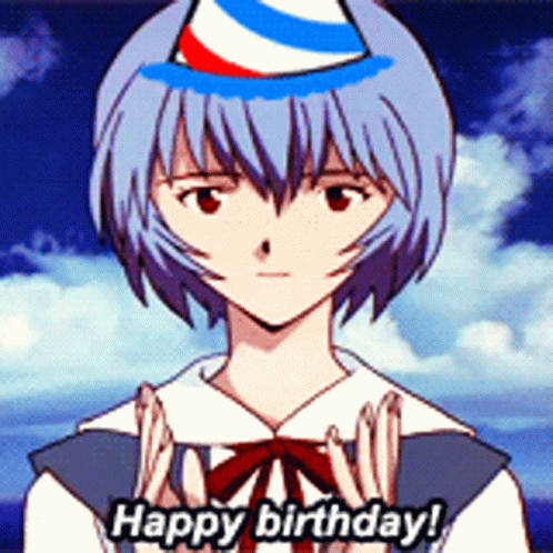Happy Birthday Happy Birthday Rei GIF - Happy Birthday Happy Birthday Rei Evangelion GIFs