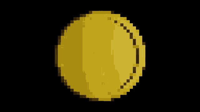 a pixel art of a gold coin with the number 0 on it