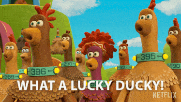 What A Lucky Ducky Frizzle GIF - What A Lucky Ducky Frizzle Chicken Run Dawn Of The Nugget GIFs