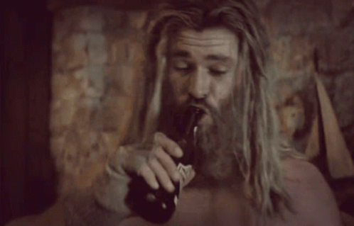 Drinking Beer Drool GIF - Drinking Beer Drool Thor GIFs