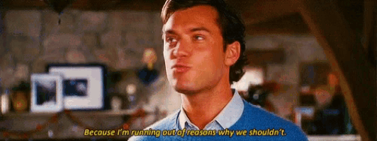 a man in a blue sweater is talking about running out of reasons why we shouldn t .