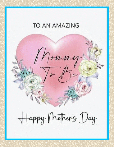 a mother 's day card with a pink heart and flowers on it