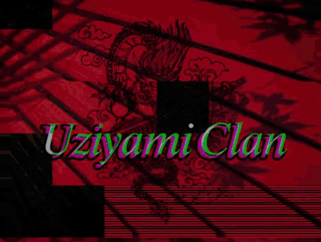 a red umbrella with a dragon and the words uziyama clan