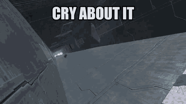 a screenshot of a video game with the words cry about it on it