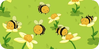 a bunch of bees are flying around flowers