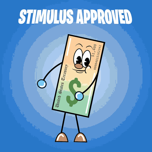 a cartoon drawing of a united states treasury check