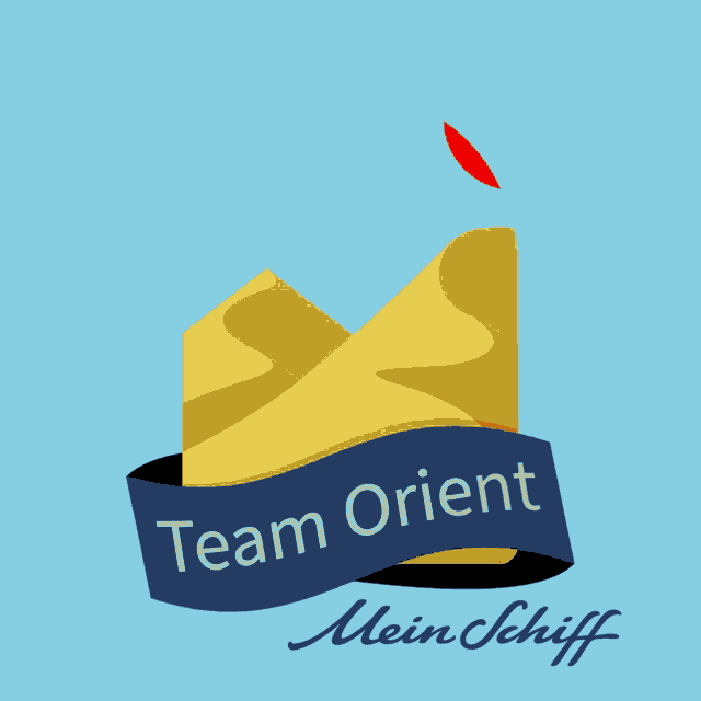 a logo for team orient mein schiff is shown