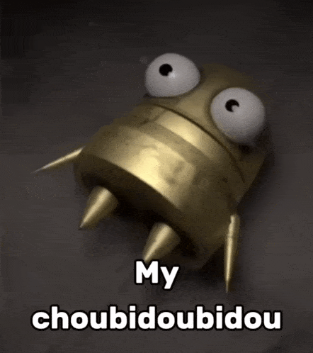 a picture of a robot with the words my choubidoubidou on it