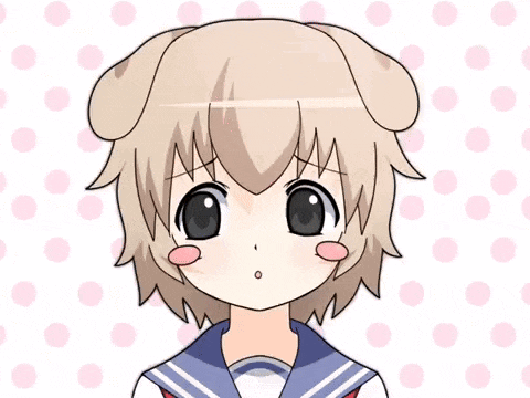 a cartoon girl with a dog 's ears on her head