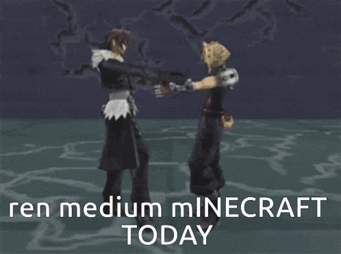 two video game characters dancing with the words ten medium minecraft today