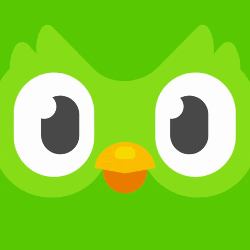 a cartoon of a green bird with a yellow beak