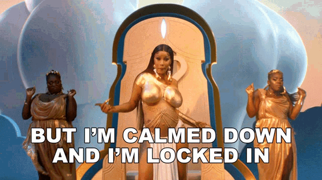 But Im Calmed Down And Im Locked In And My Records Live In The Top Ten Cardi B GIF - But Im Calmed Down And Im Locked In And My Records Live In The Top Ten Cardi B Lizzo GIFs