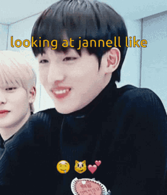a picture of a boy with the words looking at jannell like