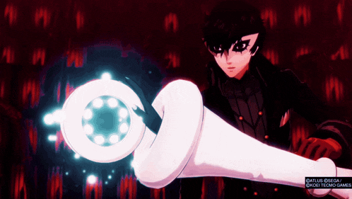a video game character is holding a white chess piece with a sega logo on the bottom