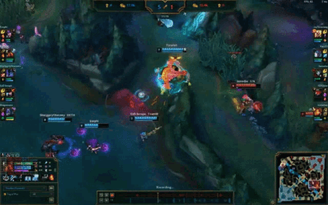 a league of legends game is being played on a computer monitor