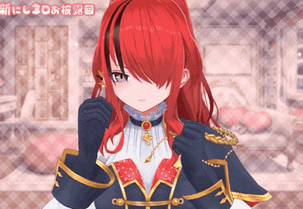 a girl with red hair is standing in front of a checkered background with the number 30 on it