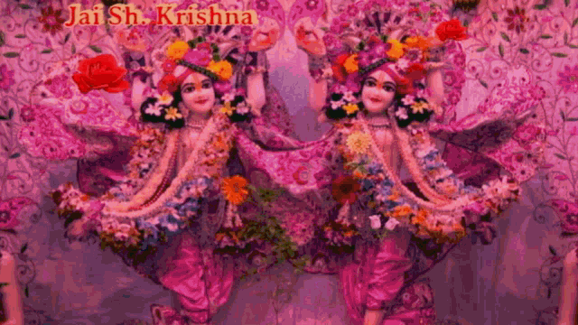 Jai Sh Krishna Flowers GIF - Jai Sh Krishna Flowers Changing Colors GIFs