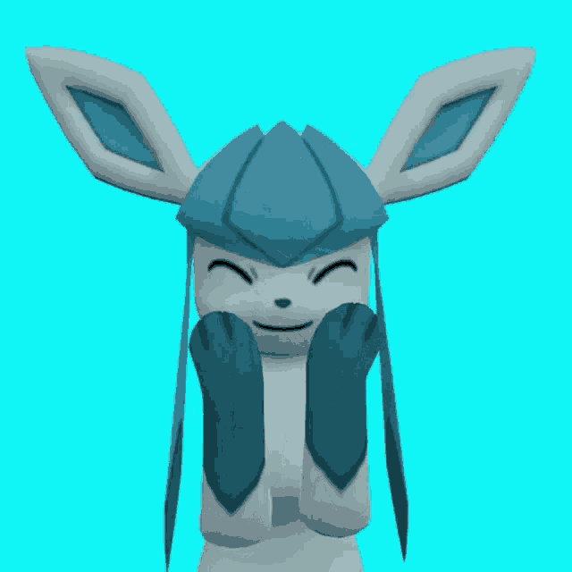 a cartoon rabbit with a blue hat is smiling