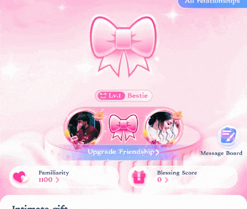a screenshot of a game that says ' upgrade friendship '